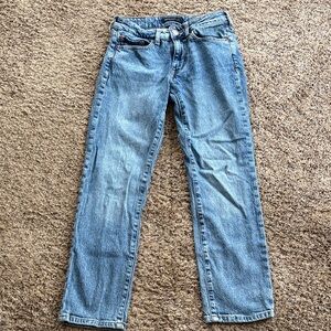 Aeropostale Women's Light Blue Mid-Rise Straight Ankle Jeans 2R/Medium Wash